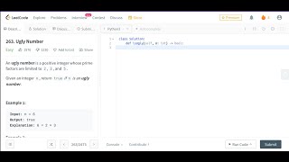 263 Ugly Number Solution in PYTHON @m-coders