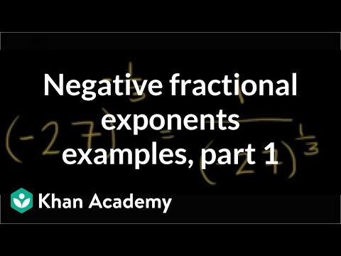 Negative fractional exponent examples | Algebra I | Khan Academy Negative fractional exponent examples | Algebra I | Khan Academy