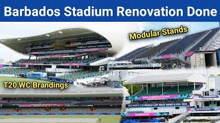 Barbados Cricket Stadium Renovation Done | Modular Stands \u0026 T20 WC Hoardings In Kensington Oval