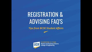 Registration and Advising FAQ's