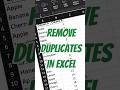 How to remove duplicates in Excel!