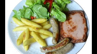 Pizzaofen Alfredo DLD9070: Braten von Würstchen und Fleischkäse auf einem glasierten Cordieritstein