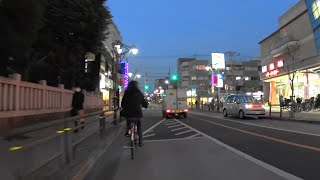 【自転車車載・夕方】足立区島根～竹ノ塚センター通り～竹の塚一丁目～竹の塚センター前～竹の塚6丁目付近(2020/12/18)　※夕方のため手ブレ補正効かず