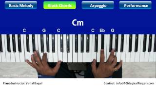 Pukarta Chala Hoon Main Piano Tutorial Melody | Chords | Arpeggios