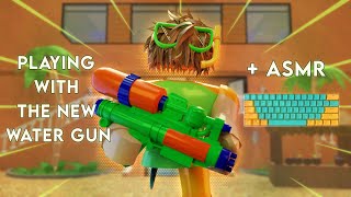 BEATING TEAMERS WITH THE NEW MM2 WATERGUN! *KEYBOARD ASMR*