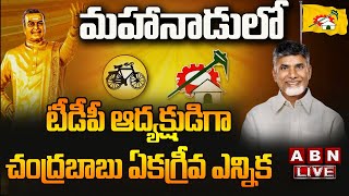 LIVE : టీడీపీ ఆద్యక్షుడిగా చంద్రబాబు ఏకగ్రీవ ఎన్నిక || TDP Mahanadu 2023 || ABN Telugu