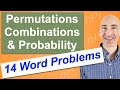 Permutations, Combinations & Probability (14 Word Problems)