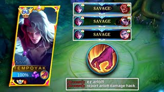 TOP 1 GLOBAL ARLOTT JUNGLE SAVAGE MANY TIMES!! ARLOTT DAMAGE HACK🔥