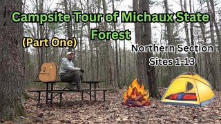 Campsite Tour of Michaux State Forest (Northern Section ~ Sites 1-13) Part One