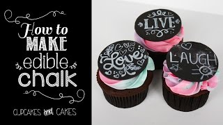 How to Make Edible Chalk  - Blackboard Cake and Cupcakes Tutorial