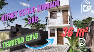 Kitnet 3x6 estilo sobrado de 36 m² | Tiny House | Loft | Quitinete | Mini Casa | Small House