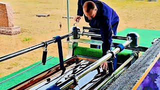 The Bronze Triune Casket Lowering Process
