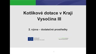 KOTLÍKOVÉ DOTACE v Kraji Vysočina