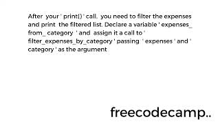 Learn Lambda Functions by Building an Expense Tracker | Python Beta Cert | Step 39