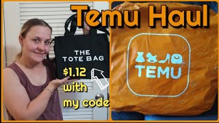 Temu Haul 🧡 The Tote Bag for $1.12 with my code 🧡 Shocking Prices #temu #temufinds #shoptemu