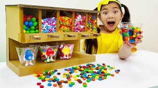 Emma Pretend Play with Candy and Sweets Dispenser Machine Toy | Funny Stories for Children