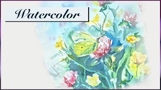 How to paint a green butterfly (common brimstone)!🦋 #watercolors #watercolormastery #butterfly