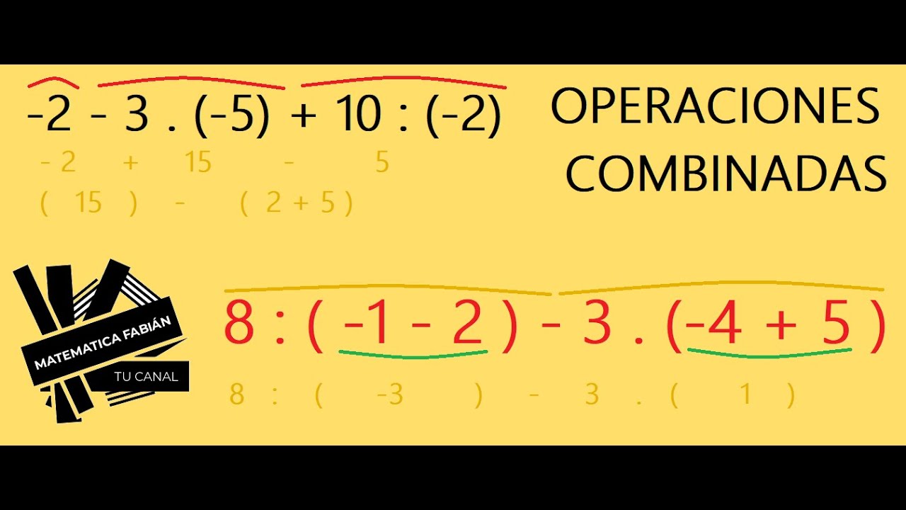 OPERACIONES COMBINADAS (bien Explicadas) De NÚMEROS ENTEROS Negativos Y ...