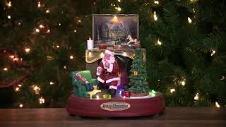 Animated Musical Santa Scene Tabletop Christmas Decoration - NORTHLIGHT XH27853