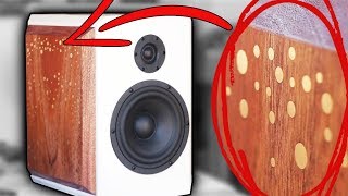 Audiophile Bookshelf Speaker Build | Fusion 360 CNC Brass \u0026 Mahogany DIY Inlay