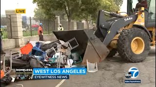 Homeless veteran encampments cleaned up, bulldozed in Brentwood | ABC7