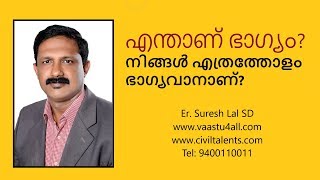 നിങ്ങൾ എത്രത്തോളം ഭാഗ്യവാനാണ്? FengShui based Malayalam Video by Er. Suresh Lal SD