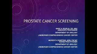 Prostate Cancer Screening - M. Bjurlin and M. Crabtree - 20190508
