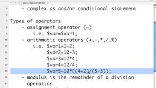 php Tutorial for Beginners 22 Basic Operators Part 1