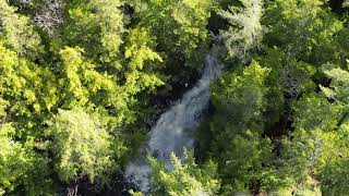 Beautiful Wilderness Scenery - Relaxing Aerial Views Searching for the Wonderful Dawson Brook Falls
