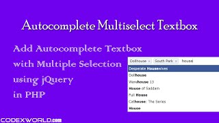 Autocomplete Textbox with Multiple Selection using jQuery in PHP