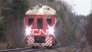 Budd RDC Test Car CN 1501 (Work Train 998) Slowly Passing Catamount, NB - Nice Horn