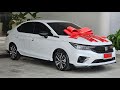 HONDA CITY RS CVT สีขาวแพลทินัม 749,000 เดือนนี้เซลล์เมล์แถมทุกชิ้นที่รีวิวค่ะ