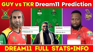 GUY vs TKR Dream11 Prediction|GUY vs TKR Dream11|GUY vs TKR Dream11 Team|