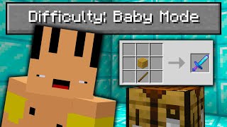 Beating Minecraft but it's on "Baby Mode" difficulty