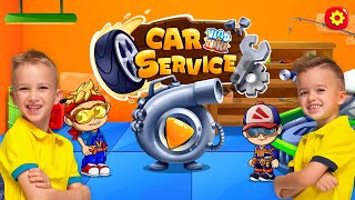 Vlad and Niki Car Service- Learn How to Repair, Refuel, Wash and Paint Cars!  | Hippo Kids Games