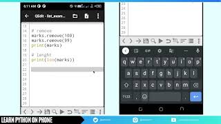 Python on Phone: 22 List Length and Count Methods in Python #Python #PythononPhone