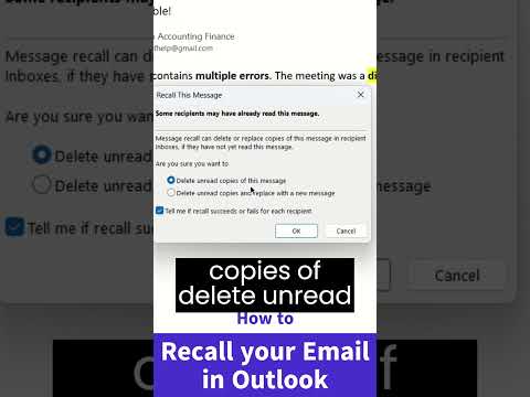 How to Recall sent email in Outlook