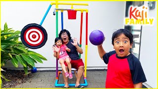 Dunk Tank Challenge Family Fun Activities with Ryan's Family!!!