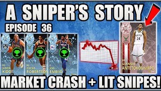 HUGE MARKET CRASH AND SNIPING ALL THE DIAMONDS FOR PINK DIAMOND GIANNIS IN NBA 2K18 MYTEAM