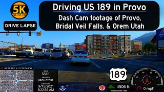 Let's Drive US 189 in Provo to Bridal Veil Falls and then back through Orem to I-15 in 5K ULTRA HD