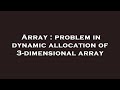 Array : problem in dynamic allocation of 3-dimensional array