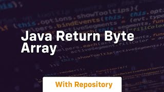 java return byte array
