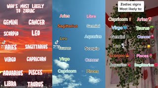 Who's most likely to Zodiac sign || Rand edition || 🦋Zodiac Signs TikTok Compilation🦋