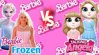🎬My Talking Angela 2 || Barbie💖 Vs Frozen Elsa ❄️ || cosplay   😻😍