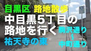 路地散歩「中目黒5丁目の路地」を行く 目黒区 駒沢通り〜中町通り 祐天寺の東