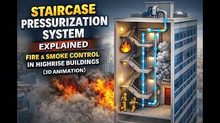 Staircase Pressurization System Explained | Fire & Smoke Control in HighRise Buildings(3D Animation)