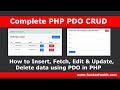 PHP PDO CRUD Tutorial - How to Insert, Fetch, Edit & Update, Delete data using PDO in PHP