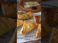 Chicken curry puff pastry & Spinach cheese puff pastry 🥧🥧 #baking #food #shorts