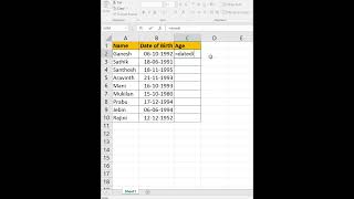 Easy way to find age in #excel using formula