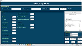 Restaurant Management System using Python Tkinter GUI and database with report and SMS Facility.